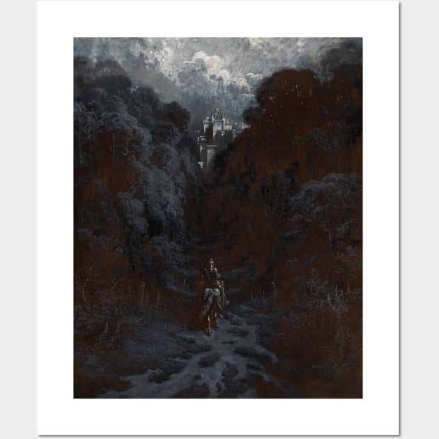 Sir Lancelot Approaching the Castle of Astolat by Gustave Dore Wall Art by Classic Art Stall